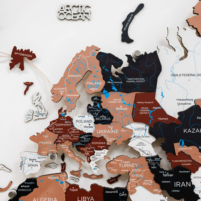 3D LED / LUMINOUS Wooden World Map 3.0 Rustic