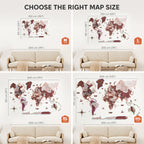 3D Luminous LED Colored World Map