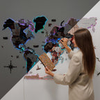 3D LUMINOUS LED Wooden World Map 2.0 Urban