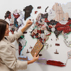 3D LUMINOUS LED Wooden World Map 2.0 Urban