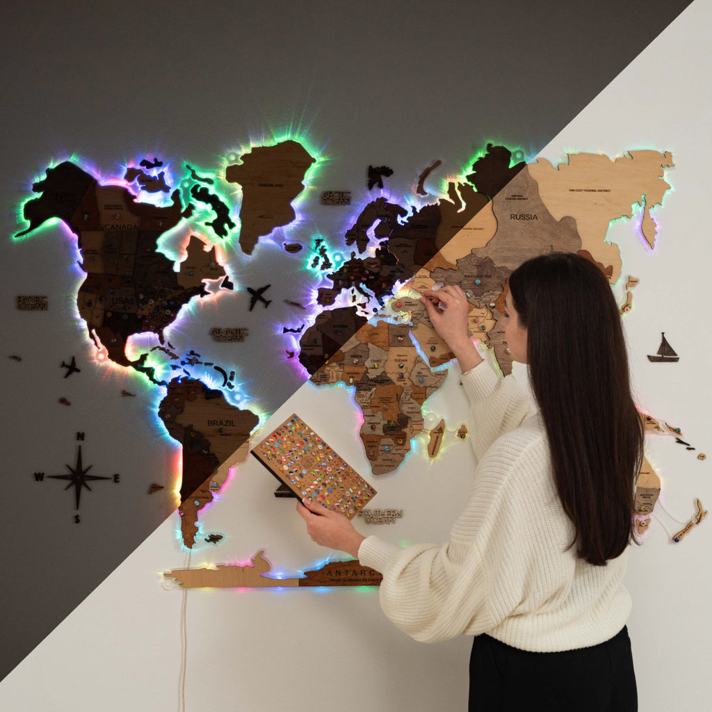 light up map of the world