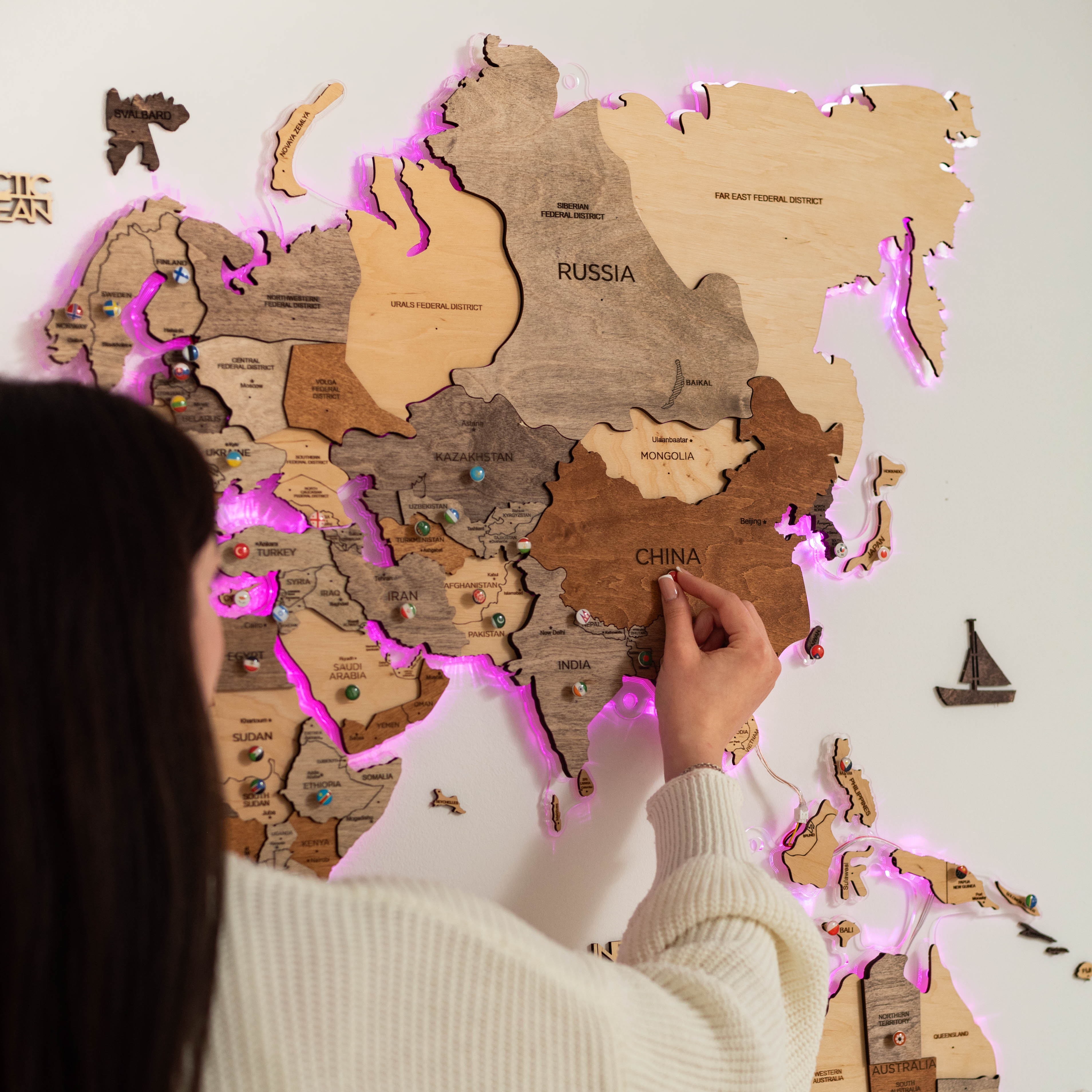 light up map of the world