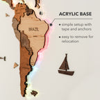 LED Wooden maps colors