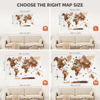 3D LED Wooden World Map 2.0 (with acrylic background)