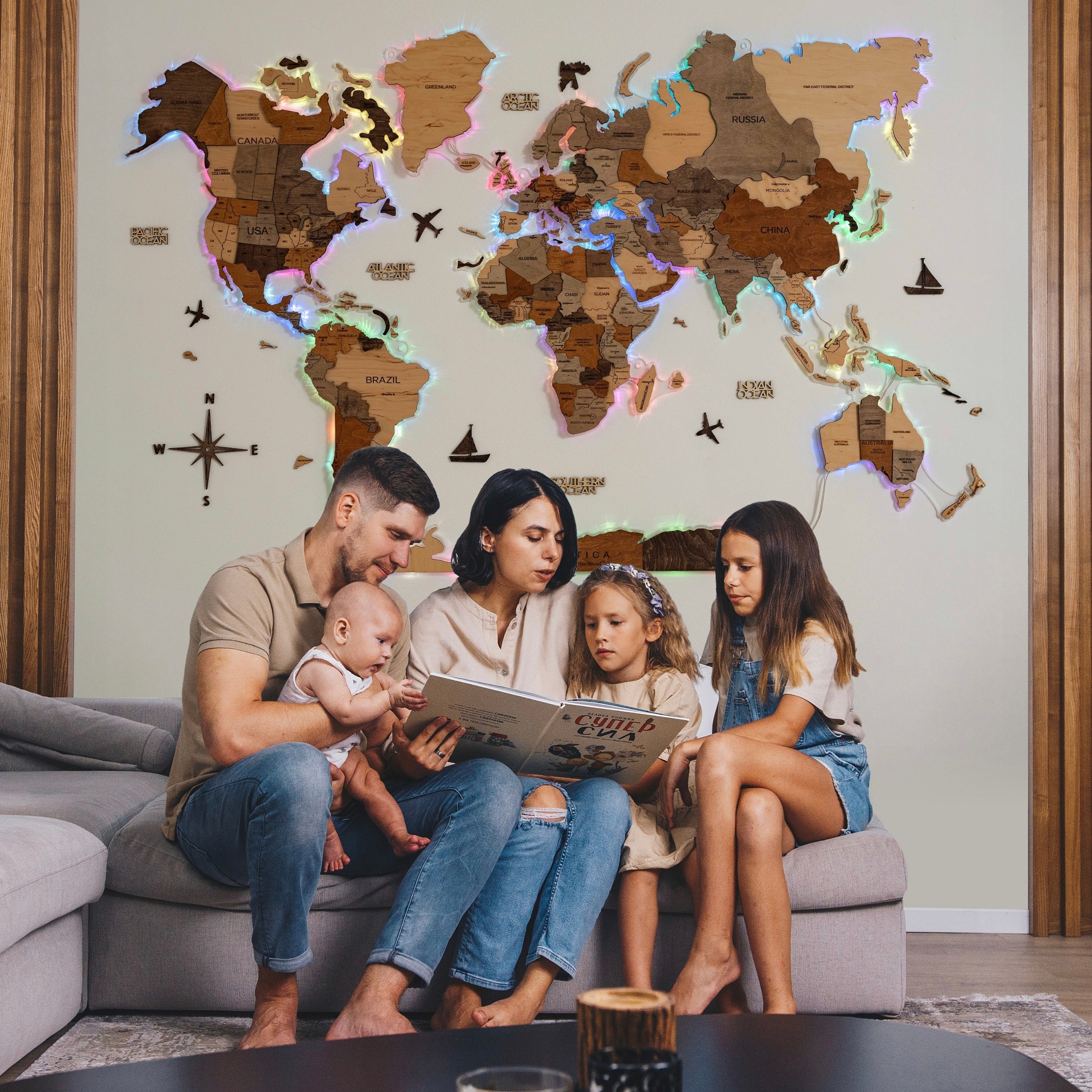 light up map of the world