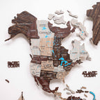 3D LED / LUMINOUS Wooden World Map 3.0 Cappuccino