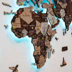 3D LED / LUMINOUS Wooden World Map 3.0 Cappuccino