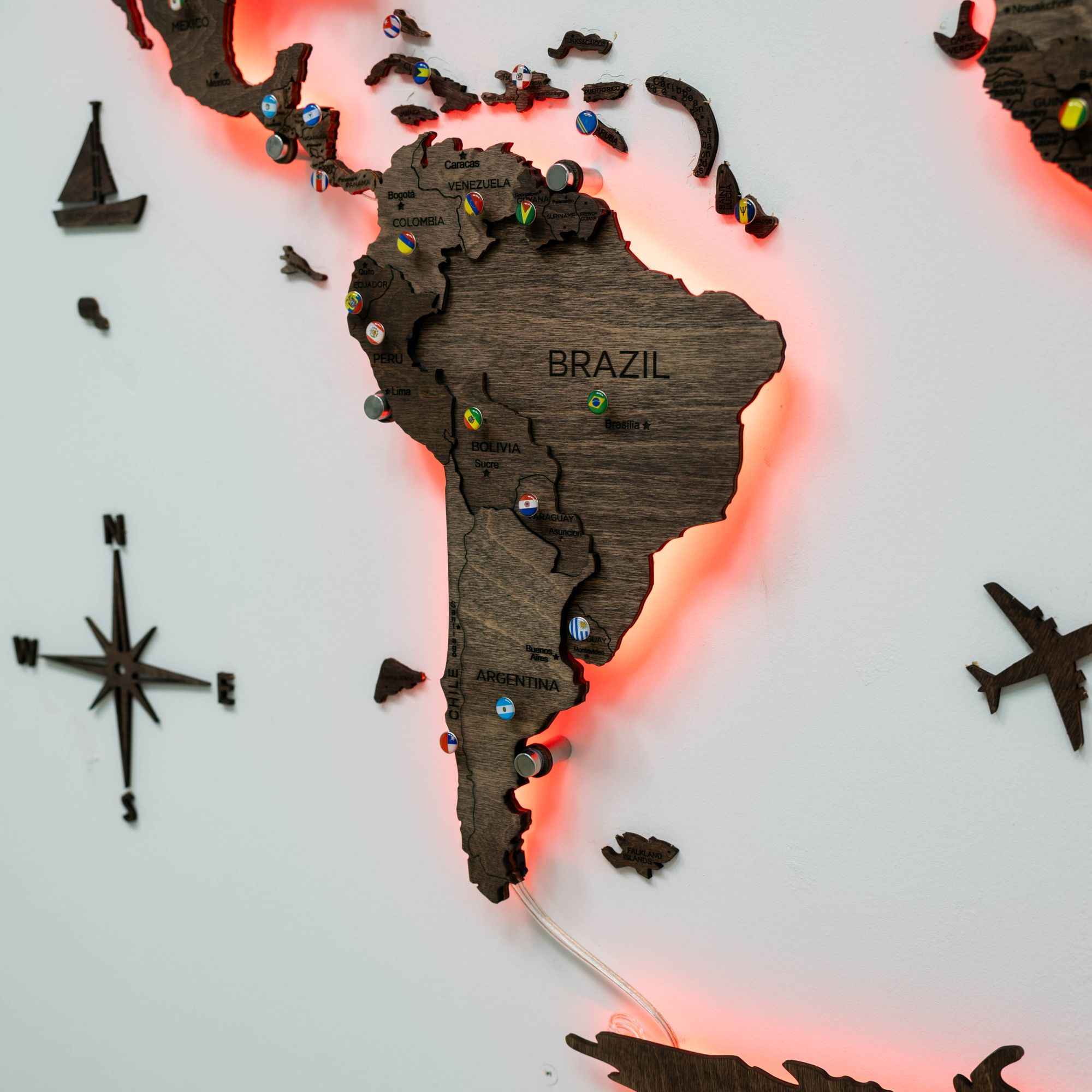 light up world map
