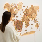 light up wooden world map