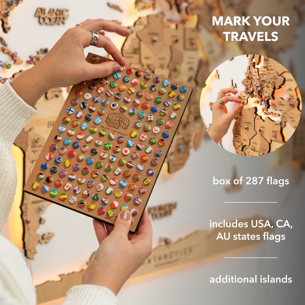 led 3d world map