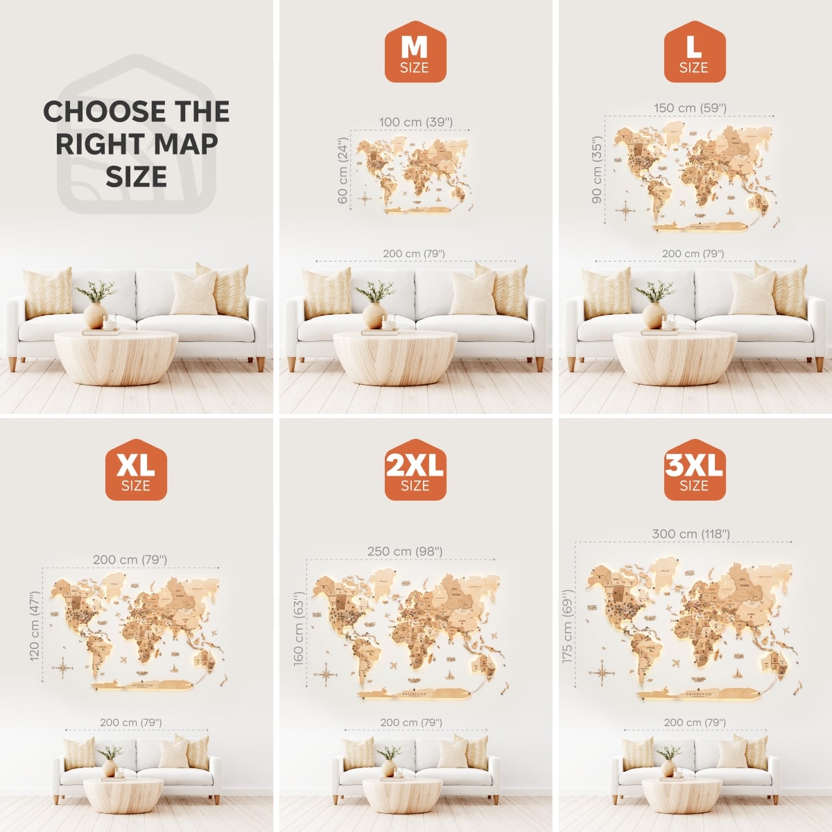 light up wooden world map