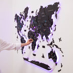 3D LED / LUMINOUS Wooden World Map 3.0 Midnight