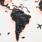 3D LED / LUMINOUS Wooden World Map 3.0 Midnight