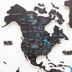 3D LED / LUMINOUS Wooden World Map 3.0 Midnight