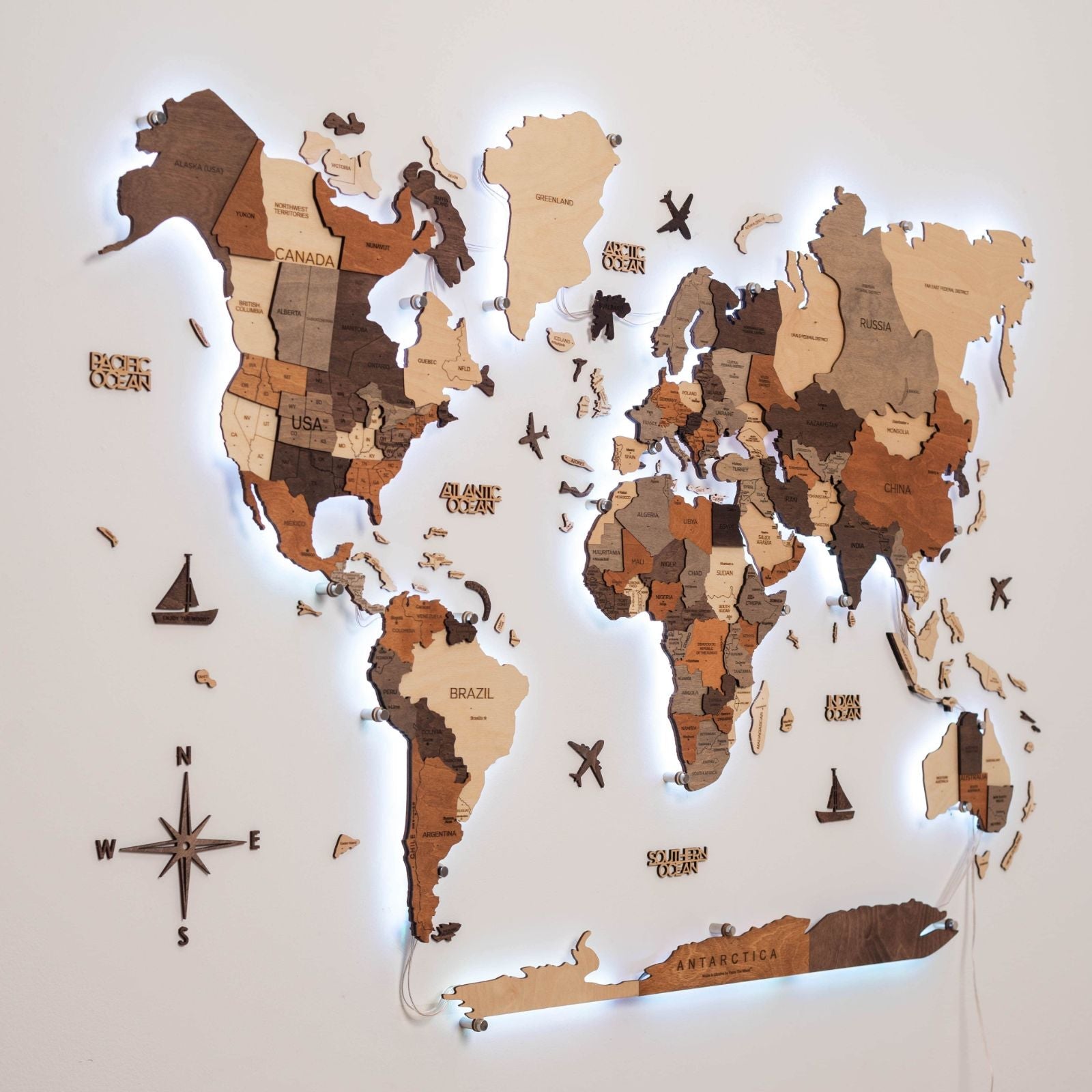 light up world map