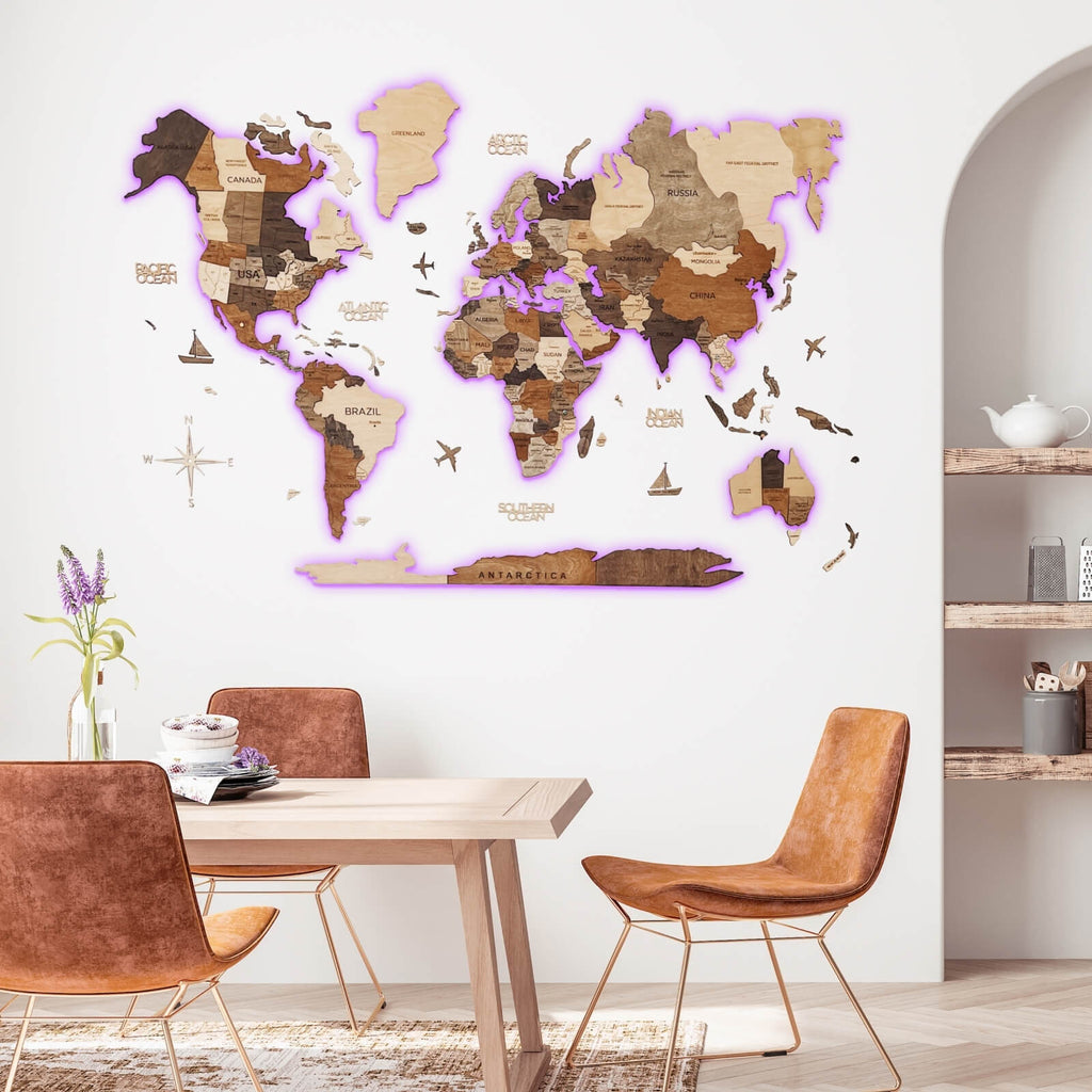 light up map of the world