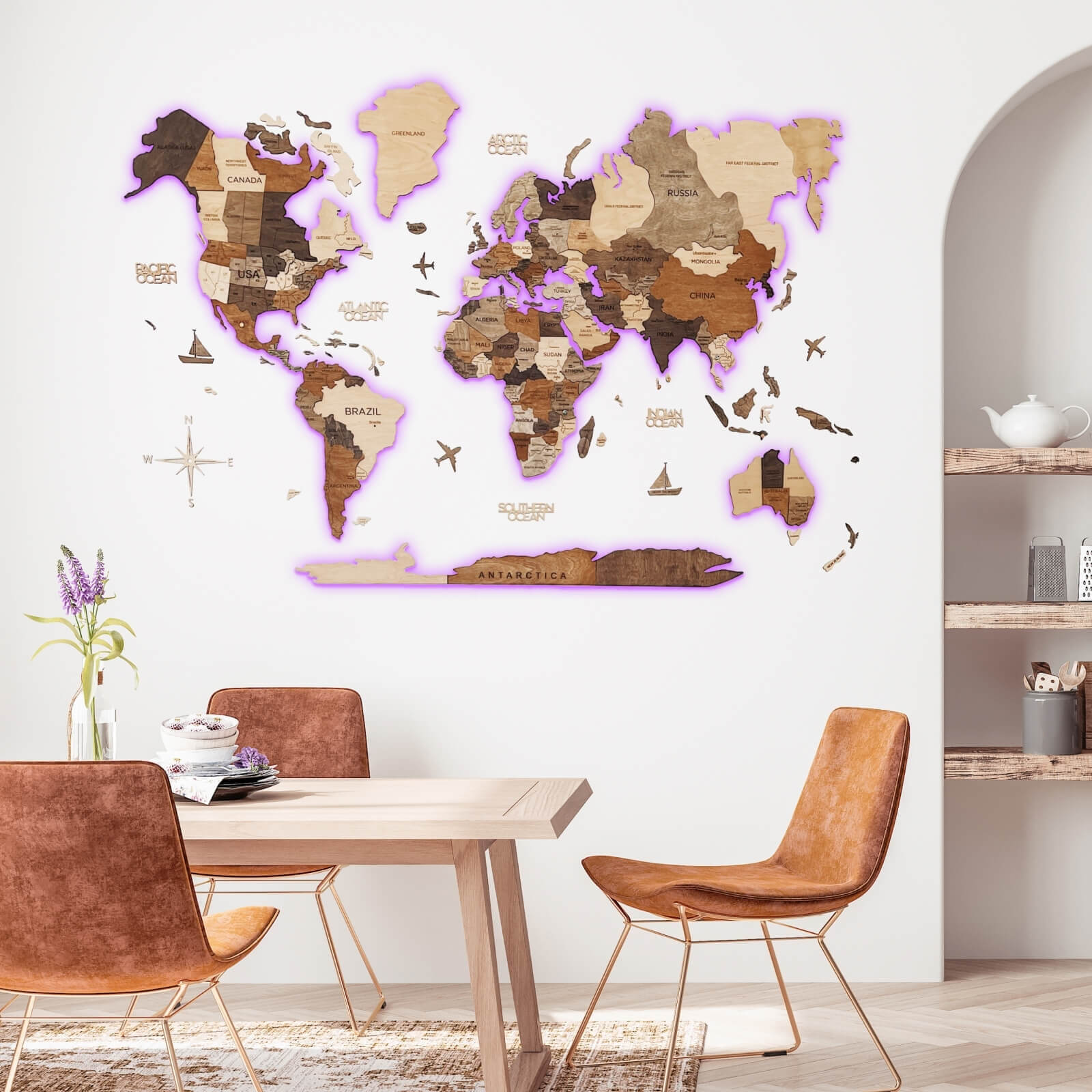 light up map of the world