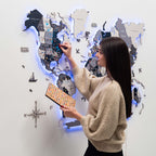 led 3d world map