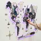 led 3d world map