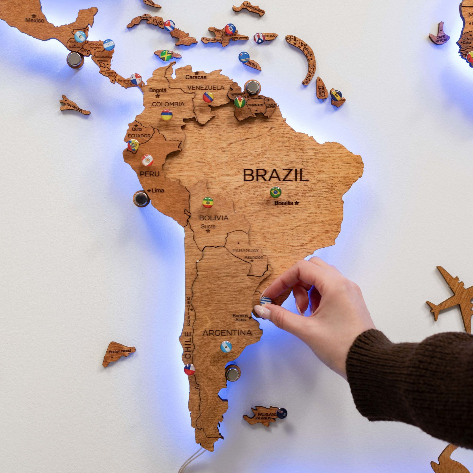 light up world map