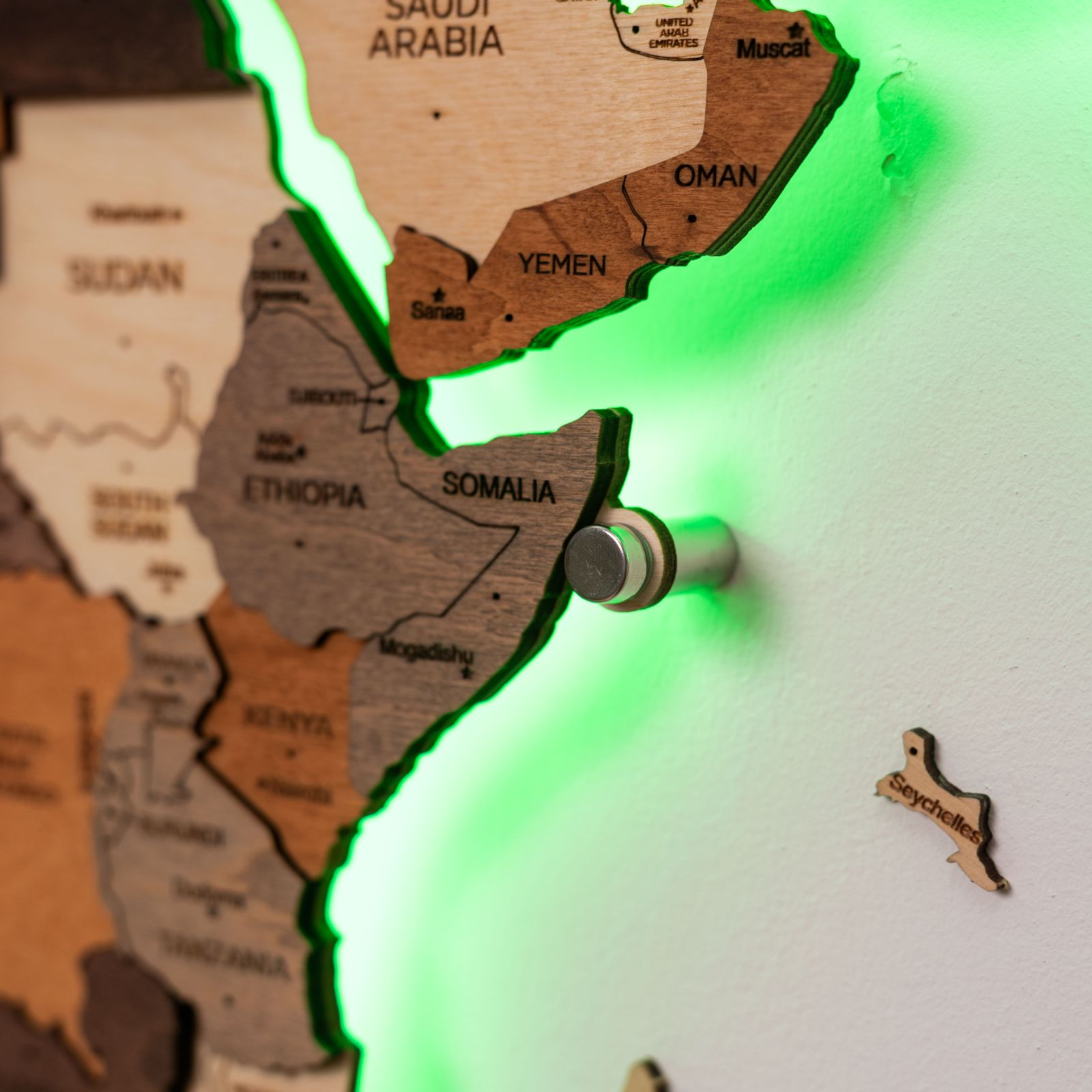 LED Multicolor map home decor