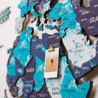 led wooden world map