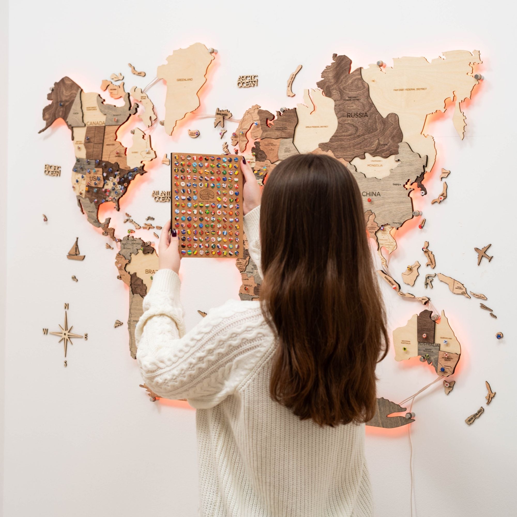 light up world map