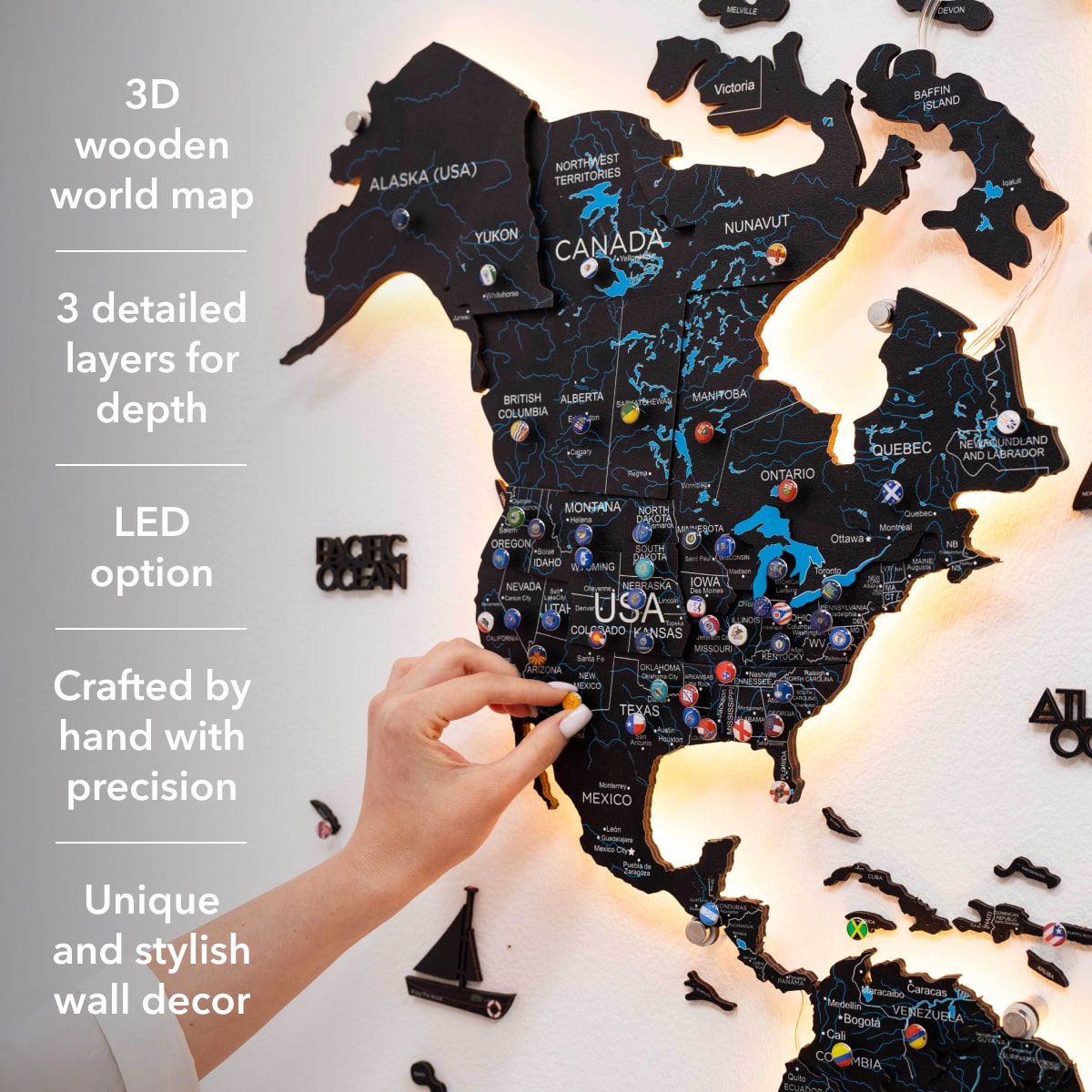 light up world map