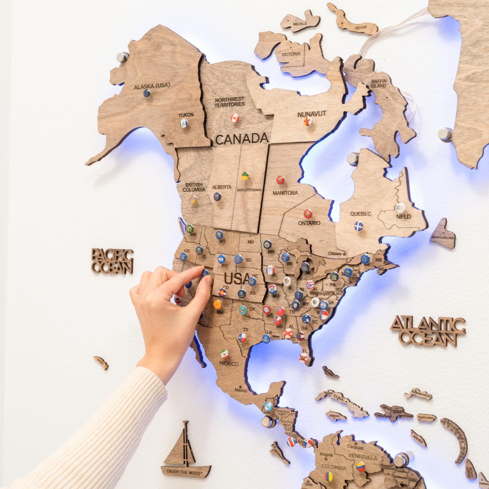 light up world map