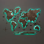 3D світлодіодна дерев'яна карта світу 3.0 Terra
