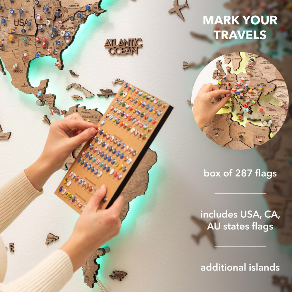 led 3d world map