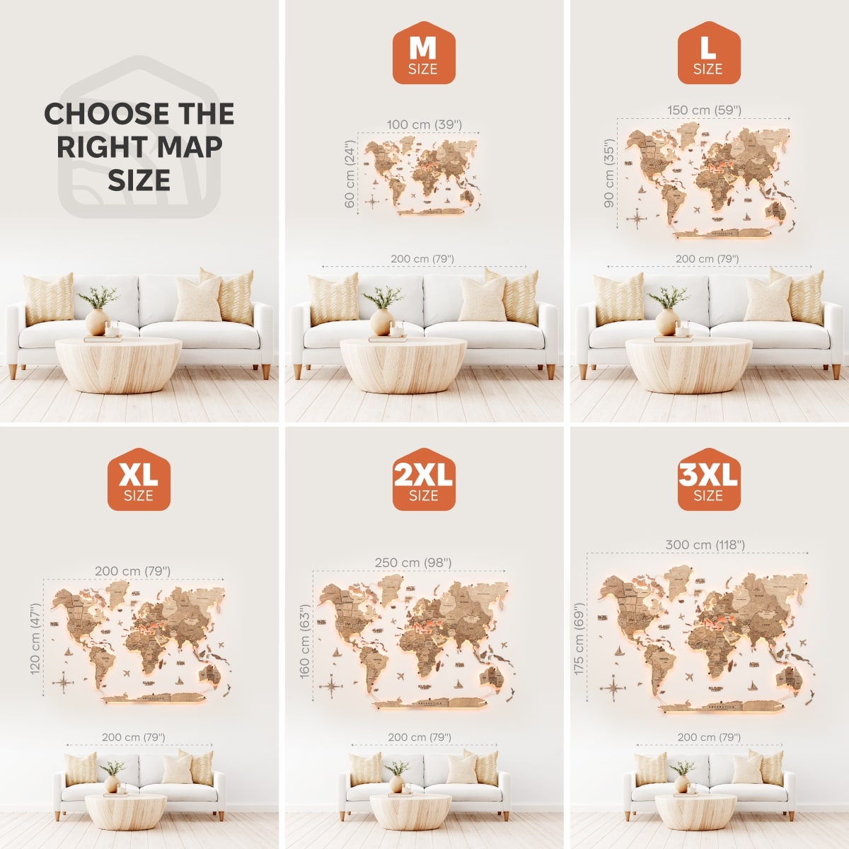 light up wooden world map