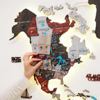 3D світлодіодна / СВІТЛЮВАНА дерев'яна карта світу 3.0 Urban