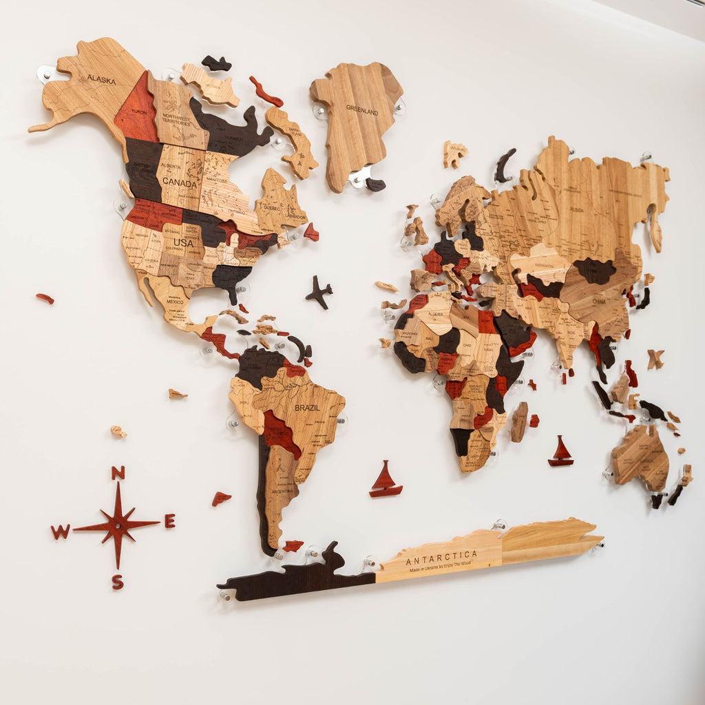 light up map in wood