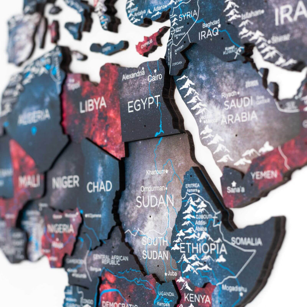bright colored world map