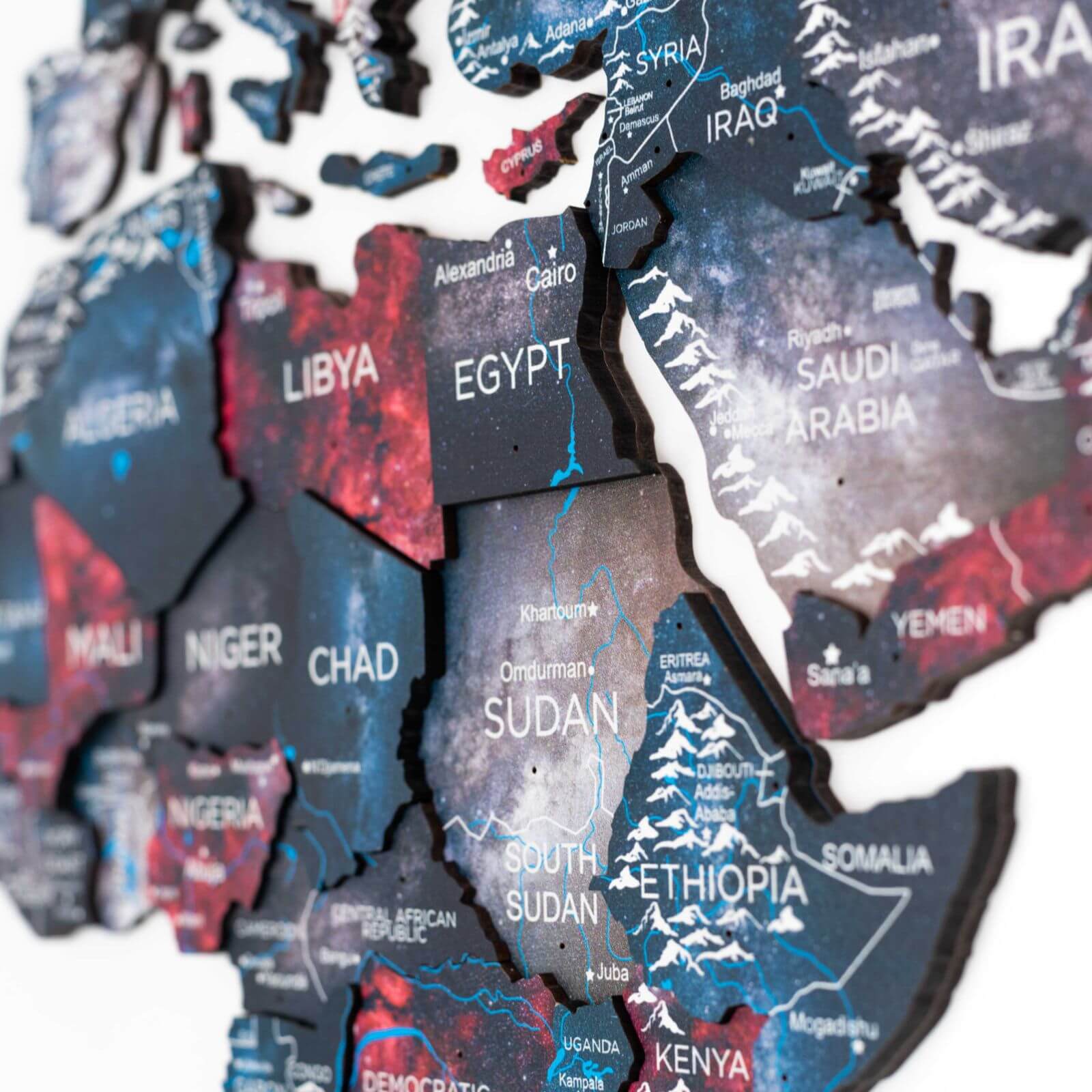 bright colored world map
