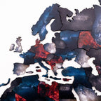 wooden colored world map