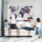 bright colored world map