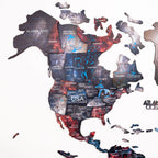 wood bright world map