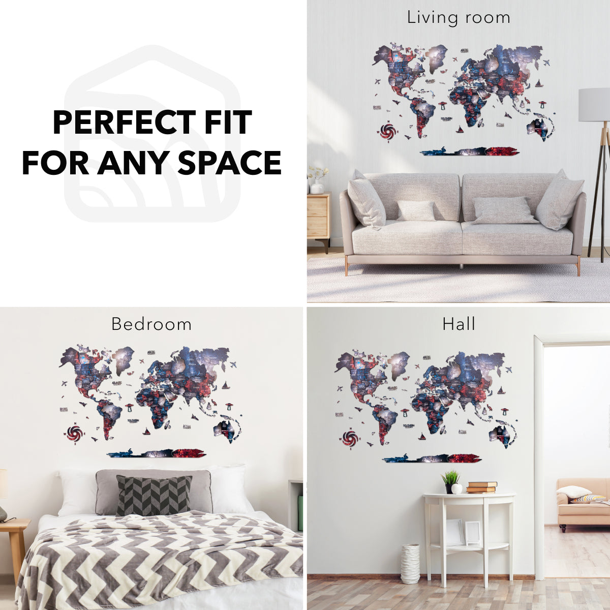 wooden colored world map