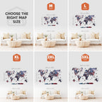 alcor map colored 3d wooden