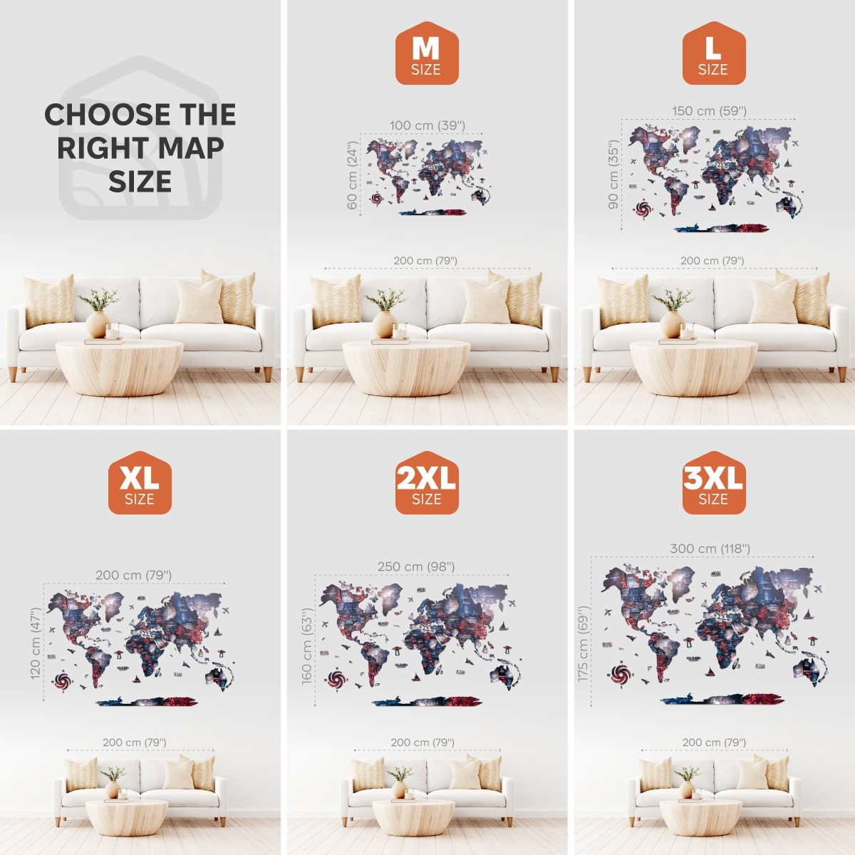 alcor map colored 3d wooden