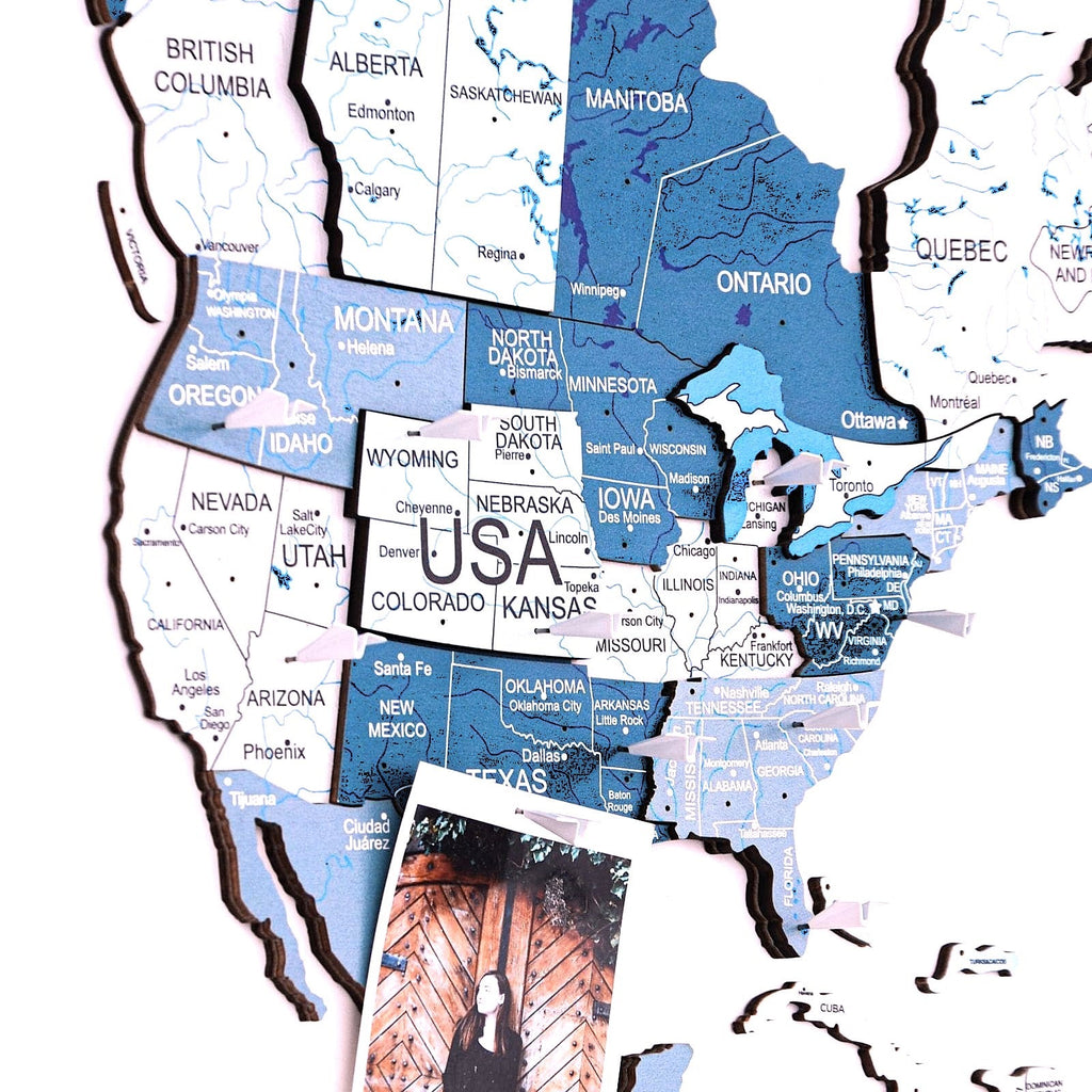 3D colored world map