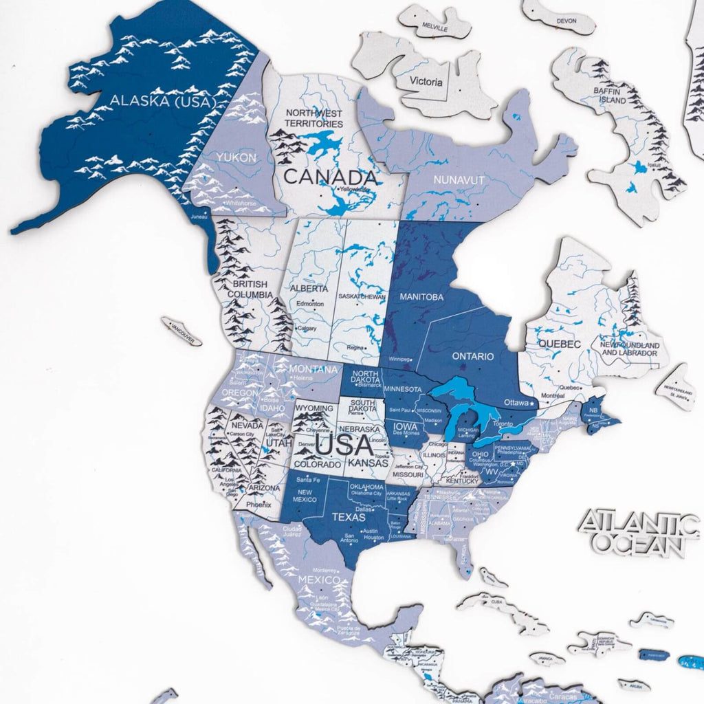 3D colored world map aqva