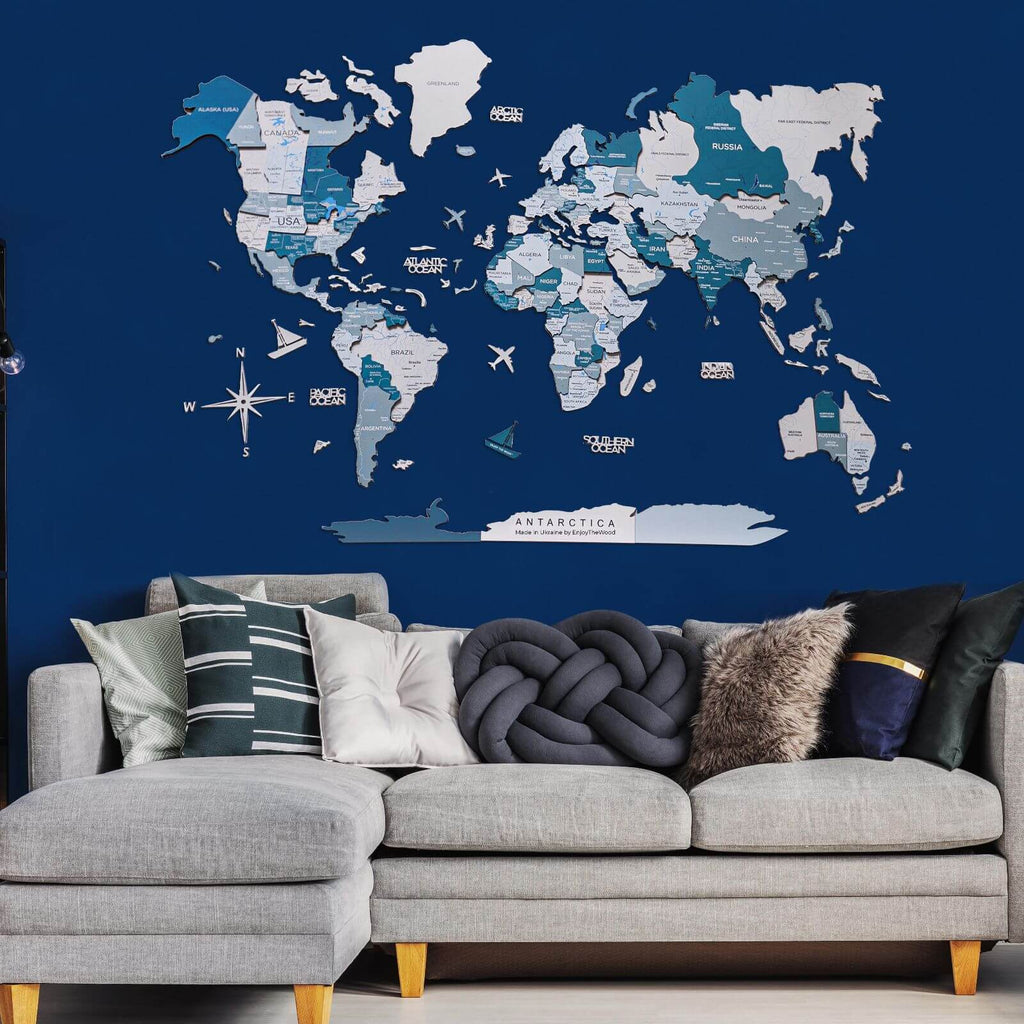 aqua colored world map