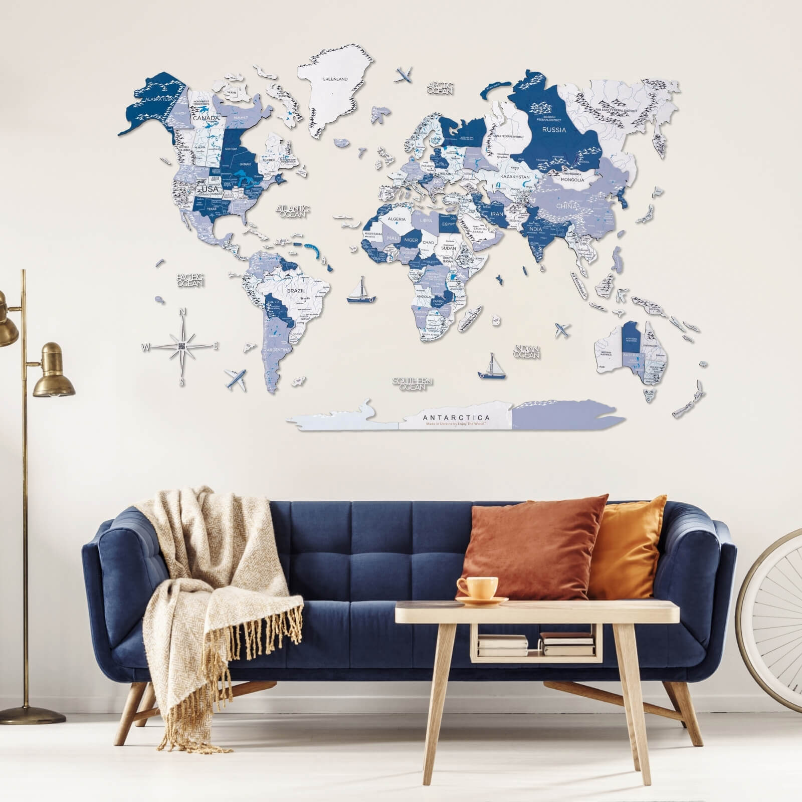 colorful wooden map