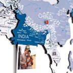 3D colored world map wall decor
