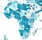 colorful map of world