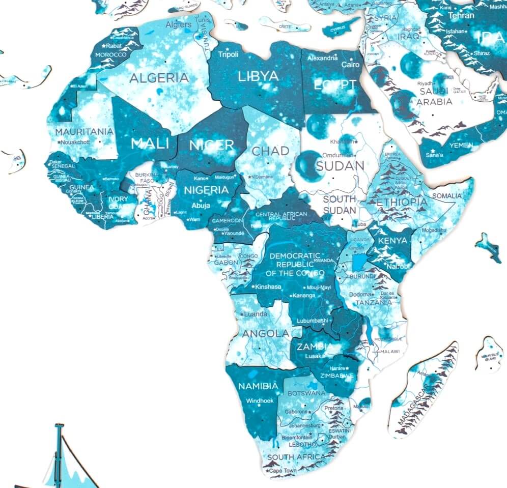 colorful map of world
