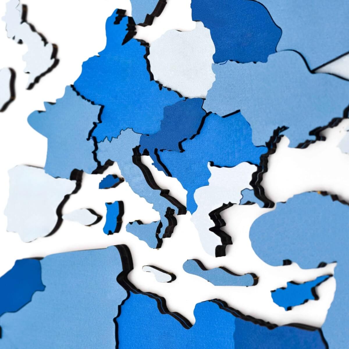 3D colored world map